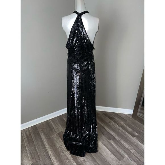 GALVAN Peek-A-Boo Sequin Halter Gown $2350 - Picture 10 of 12
